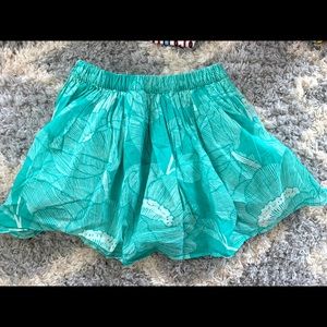 GAP girls skirt blue green tropical NWT small 6-7